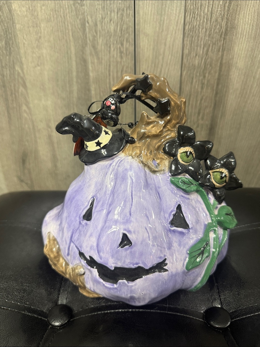 Blue Sky Clayworks Purple Jack O Lantern Halloween Pumpkin By Heather Goldminc